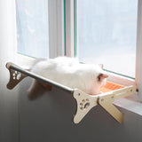 Maxbell Pet Cat Window Perch Wood Frame Shelf Window Chair Hanging Bed Hammock Orange