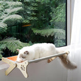 Maxbell Pet Cat Window Perch Wood Frame Shelf Window Chair Hanging Bed Hammock Orange
