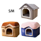 Maxbell Dog Bed House Winter Warm Sleeping Bed Sleep Kennel Semienclosed Cat Bed 40x32x35cm Brown