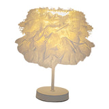 Maxbell Desk Night Lights Feathers Shade Table Lamp for Wedding Bedside Home White