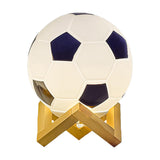 Maxbell Football Lamp LED Night Light Wood Stand USB Powered for Home Decor Hollow Base