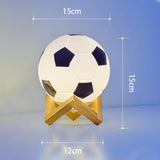 Maxbell Football Lamp LED Night Light Wood Stand USB Powered for Home Decor Hollow Base