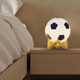 Maxbell Football Lamp LED Night Light Wood Stand USB Powered for Home Decor Hollow Base