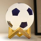 Maxbell Football Lamp LED Night Light Wood Stand USB Powered for Home Decor Hollow Base