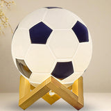 Maxbell Football Lamp LED Night Light Wood Stand USB Powered for Home Decor Hollow Base