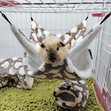 Maxbell Hamster Hammock Bed Bedding Sleeping Warm Playing for Small Pet Parrot Brown