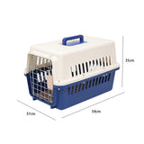 Maxbell Hard Sided Travel Carrier Kennel Cat Dog Cage for Rabbits Traveling Outdoor Blue Size M