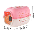 Maxbell Hard Sided Travel Carriers Tote Capsules Organizer Cat Cage for Puppy Kitten 47.5x33x31cm Pink