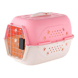 Maxbell Hard Sided Travel Carriers Tote Capsules Organizer Cat Cage for Puppy Kitten 47.5x33x31cm Pink