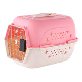 Maxbell Hard Sided Travel Carriers Tote Capsules Organizer Cat Cage for Puppy Kitten 47.5x33x31cm Pink