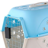 Maxbell Hard Sided Travel Carriers Tote Capsules Organizer Cat Cage for Puppy Kitten 58x40x36cm Blue