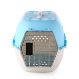 Maxbell Hard Sided Travel Carriers Tote Capsules Organizer Cat Cage for Puppy Kitten 58x40x36cm Blue