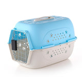 Maxbell Hard Sided Travel Carriers Tote Capsules Organizer Cat Cage for Puppy Kitten 58x40x36cm Blue