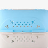 Maxbell Hard Sided Travel Carriers Tote Capsules Organizer Cat Cage for Puppy Kitten 58x40x36cm Blue