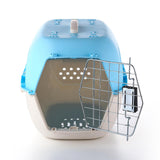 Maxbell Hard Sided Travel Carriers Tote Capsules Organizer Cat Cage for Puppy Kitten 58x40x36cm Blue