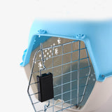 Maxbell Hard Sided Travel Carriers Tote Capsules Organizer Cat Cage for Puppy Kitten 58x40x36cm Blue