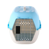 Maxbell Hard Sided Travel Carriers Tote Capsules Organizer Cat Cage for Puppy Kitten 58x40x36cm Blue