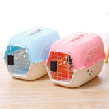 Maxbell Hard Sided Travel Carriers Tote Capsules Organizer Cat Cage for Puppy Kitten 58x40x36cm Blue