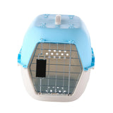 Maxbell Hard Sided Travel Carriers Tote Capsules Organizer Cat Cage for Puppy Kitten 58x40x36cm Blue