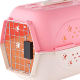 Maxbell Hard Sided Travel Carriers Tote Capsules Organizer Cat Cage for Puppy Kitten 58x40x36cm Pink
