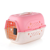 Maxbell Hard Sided Travel Carriers Tote Capsules Organizer Cat Cage for Puppy Kitten 58x40x36cm Pink