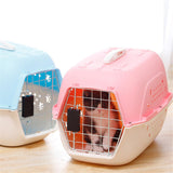 Maxbell Hard Sided Travel Carriers Tote Capsules Organizer Cat Cage for Puppy Kitten 58x40x36cm Pink