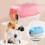 Maxbell Hard Sided Travel Carriers Tote Capsules Organizer Cat Cage for Puppy Kitten 58x40x36cm Pink