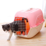 Maxbell Hard Sided Travel Carriers Tote Capsules Organizer Cat Cage for Puppy Kitten 58x40x36cm Pink