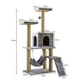 Maxbell Cat Tree Tower Sharpen Claw Toy Furniture Protector Perch Stand Hanging Ball Light Gray