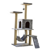 Maxbell Cat Tree Tower Sharpen Claw Toy Furniture Protector Perch Stand Hanging Ball Light Gray