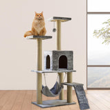 Maxbell Cat Tree Tower Sharpen Claw Toy Furniture Protector Perch Stand Hanging Ball Light Gray
