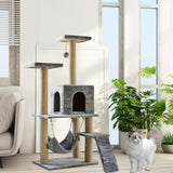 Maxbell Cat Tree Tower Sharpen Claw Toy Furniture Protector Perch Stand Hanging Ball Light Gray