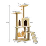 Maxbell Cat Tree Tower Sharpen Claw Toy Furniture Protector Perch Stand Hanging Ball Beige