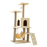 Maxbell Cat Tree Tower Sharpen Claw Toy Furniture Protector Perch Stand Hanging Ball Beige
