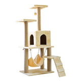 Maxbell Cat Tree Tower Sharpen Claw Toy Furniture Protector Perch Stand Hanging Ball Beige
