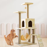 Maxbell Cat Tree Tower Sharpen Claw Toy Furniture Protector Perch Stand Hanging Ball Beige
