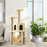 Maxbell Cat Tree Tower Sharpen Claw Toy Furniture Protector Perch Stand Hanging Ball Beige