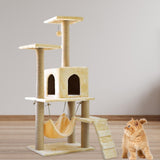 Maxbell Cat Tree Tower Sharpen Claw Toy Furniture Protector Perch Stand Hanging Ball Beige