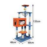 Maxbell Multi Level Scratching Post Durable Cat Tree Climbing Frame for Kitty Kitten 135cmx40cmx60cm