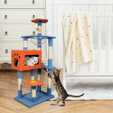 Maxbell Multi Level Scratching Post Durable Cat Tree Climbing Frame for Kitty Kitten 135cmx40cmx60cm