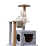 Maxbell Cat Scratching Post Interactive Plush Perch Kitten Hammock Cat Tree Towers Gray