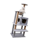 Maxbell Cat Scratching Post Interactive Plush Perch Kitten Hammock Cat Tree Towers Gray