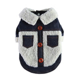 Maxbell Dog Fleece Denim Jacket Vest Winter Clothes Garments for Daily Wear Hiking