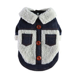 Maxbell Dog Fleece Denim Jacket Vest Winter Clothes Garments for Daily Wear Hiking