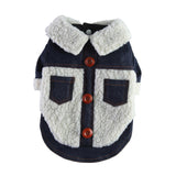 Maxbell Dog Fleece Denim Jacket Vest Winter Clothes Garments for Daily Wear Hiking