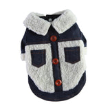 Maxbell Dog Fleece Denim Jacket Vest Winter Clothes Garments for Daily Wear Hiking