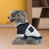Maxbell Dog Fleece Denim Jacket Vest Winter Clothes Garments for Daily Wear Hiking