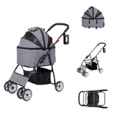 Maxbell Pet Stroller Cat Travel Cart Foldable Stable for Dogs Accessories Kitten