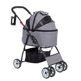 Maxbell Pet Stroller Cat Travel Cart Foldable Stable for Dogs Accessories Kitten