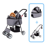 Maxbell Pet Stroller Cat Travel Cart Foldable Stable for Dogs Accessories Kitten